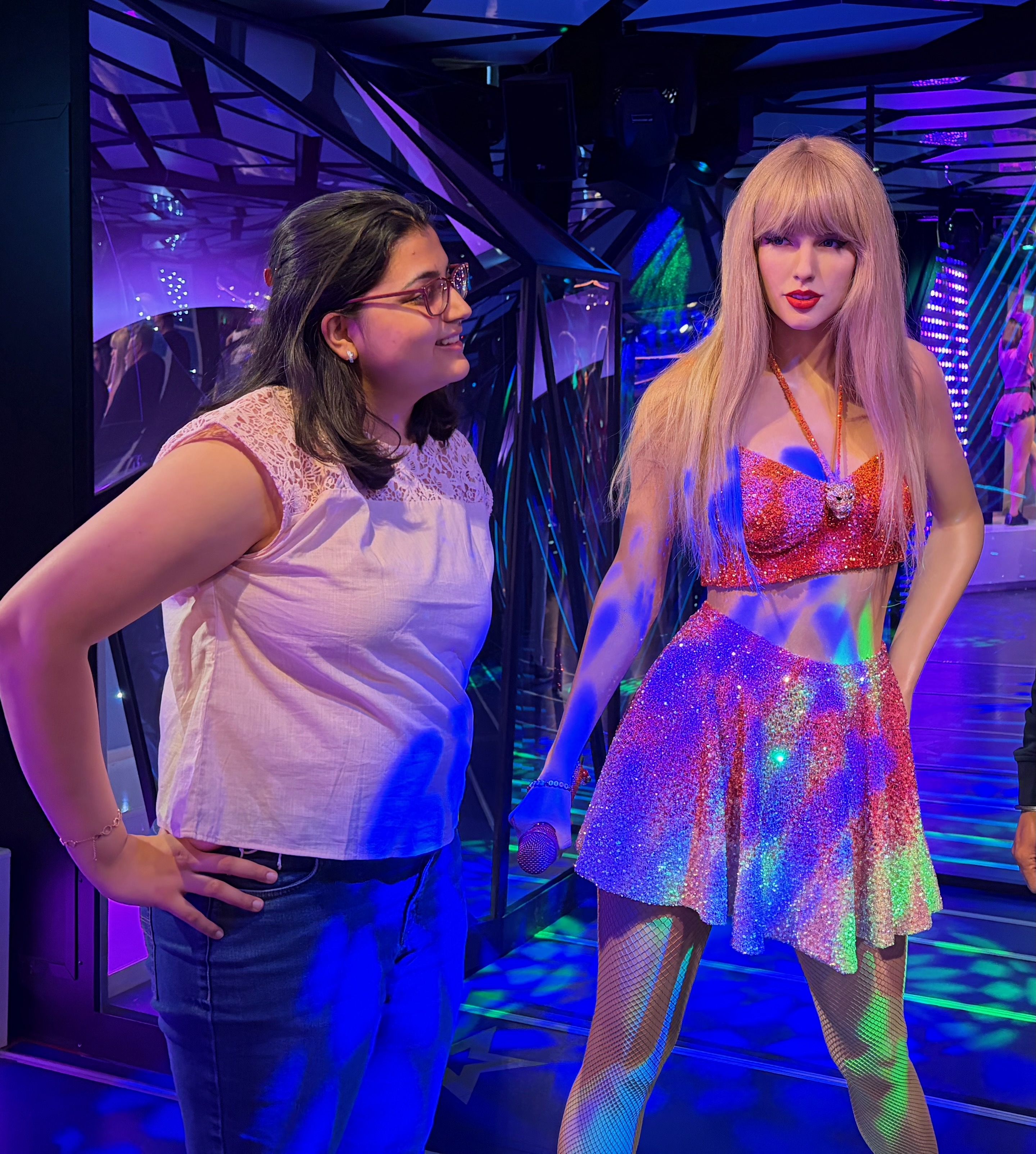 Sania with a Taylor Swift wax figure