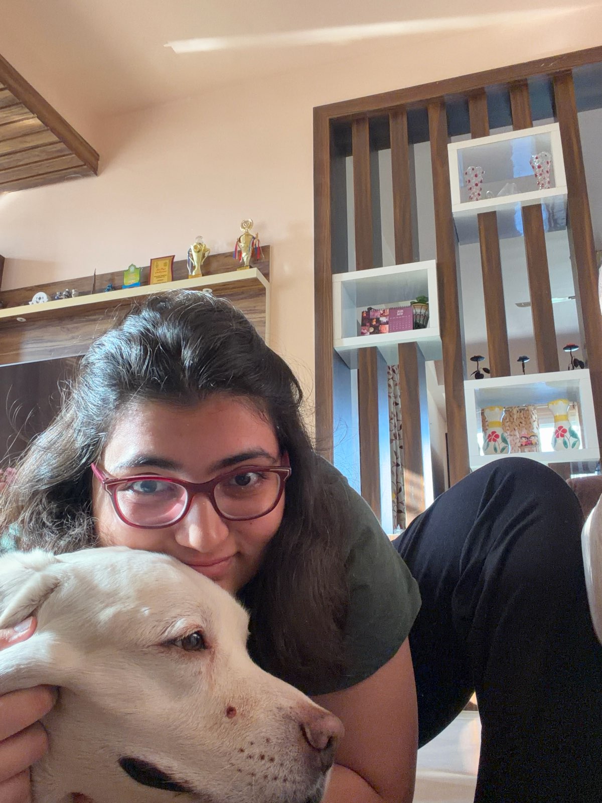 Sania with her dog Snowy